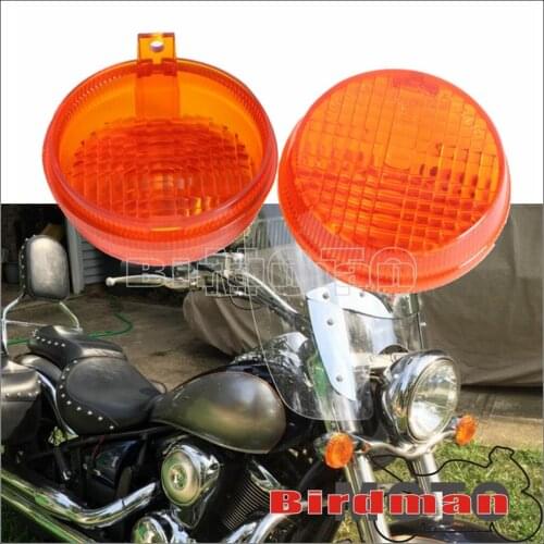 2.75" Turn Light Cover Bullet Signal Lamp Lens For Kawasaki Vulcan 1600 Classic Nomad Honda Interstate Stateline Shadow Cruiser