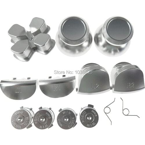 1Set Metal 3D Analog Joystick Thumb Stick Grips Caps L1 R1 L2 R2 dpad cross Button For PS4 JDS010 JDS001 jdm001 Controller V1