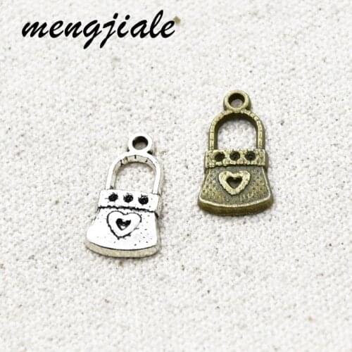 30pcs Two color alloy metal Handbags charms bag Pendants for Jewelry accessories making 20*11mm