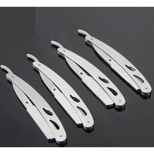 Straight Barber RAZOR BLADE Holder Single Copper Handle Edge Steel Razor Folding Shaving Knife Holder Rack Without Blade