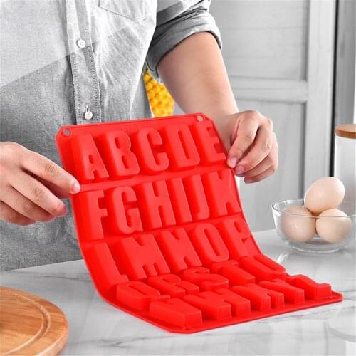 Silicone Large Alphabet Ice Chocolate Letter Mould Stencil Cake Jelly Cupcake Baking Mold Cake Mold