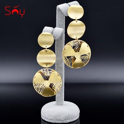 Sunny Jewelry Classic Round Jewelry Earrings For Women Long Drop Dangle Earrings For Party Wedding Earrings Jewelry Findings