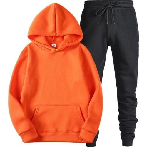 Tracksuit Autumn Winter Hot Two Pieces Thick Hoodies Tracksuit Men/women Sportswear Fitness Training Sweatshirts Sets
