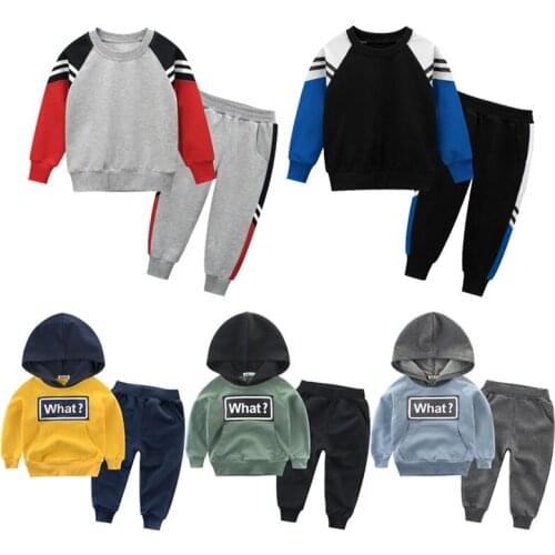 Boys Sweatershirt Pants Cotton Sportsuit Two-piece Spring Autumn Children Kids Pullover Long Sleeve Casual Clothes Boys Set