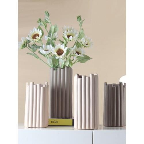 Nordic Vase Ceramics Flower Vases Modern Home Decoration Creative Bottle Dinging Tabletop Decorative Plants Pots Декор Для Дома