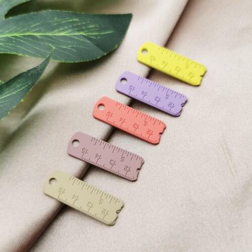 10pcs Ruler Caliper Enamel Charms Fashion Ruler Earring Pendants Charms For Bracelet DIY Jewelry Earring Accessories Supplies