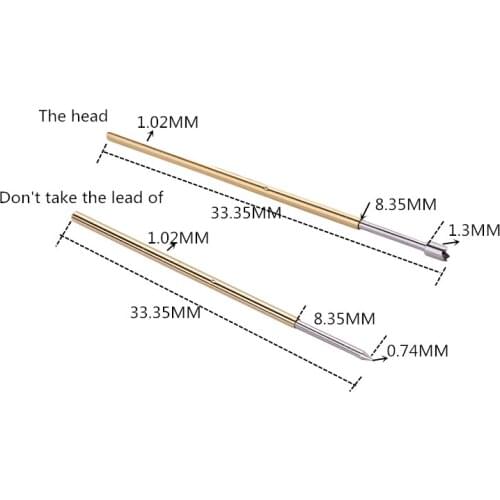 100pcs Nickel-plated Brass Compression Test Needles PL75-A2 / B1 / E2 / D2 / Q1 /Q2 / LM2 / H2 / G2 / J1 / T2 /F1