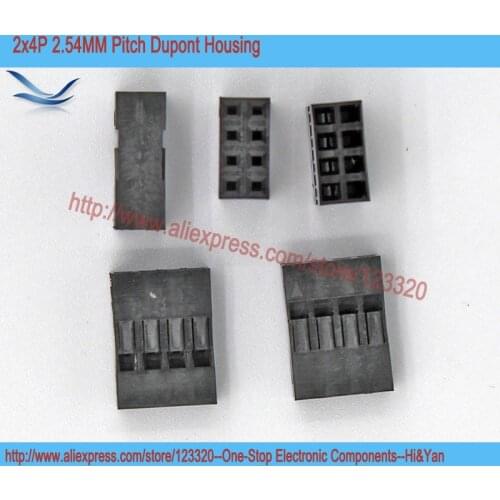 1000pcs/lot 2x4P Dupont Housing Dupont Shell Plug Connector For Jumper Wire Cable Pitch 2.54mm