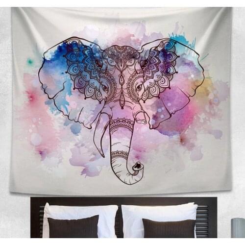 Bohemia Wall Hanging India Mandala Blanket Elephant Tapestry Travel Summer Beach Tippet Beach Mat Yoga Mat Cappa
