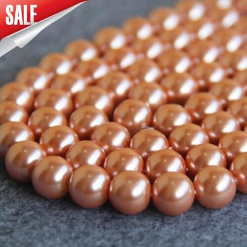 2021 New For Necklace&Bracelet 12mm Orange Shell Pearl Beads DIY Gifts For Women Girl Loose Beads Jewelry Making Design 16inch