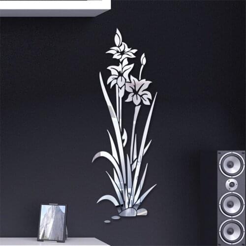 3D DIY Flower Wall Sticker Home Decoration Mirror Wall Stickers for TV Background Home Decor Acrylic Living Room Decor Wall Art
