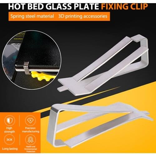 4/8pcs Stainless Steel Glass Heated Bed Clip Clamp 3D Printer Parts Heatbed Clip For Ultimaker Ender3 Build Platform Retainerc