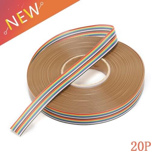 5M 1.27mm 20P DuPont Cable Rainbow Flat Line Support Wire Soldered Cable Connector Wire