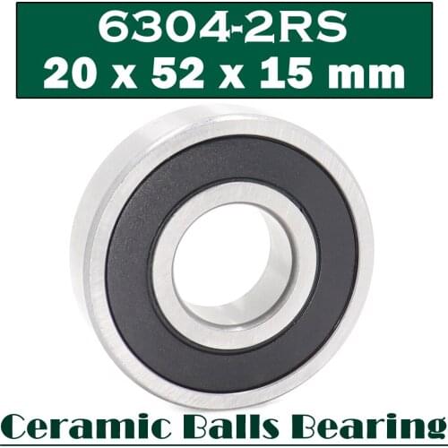 6304 Hybrid Ceramic Bearing 20*52*15 mm ABEC-1 ( 1 PC) Industry Motor Spindle 6304HC Hybrids Si3N4 Ball Bearings 3NC 6304RS