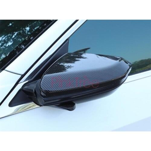 Car Styling Tuning Accessory For Honda Civic 2016 2017 2018 Carbon Fiber Color Rear Chrome Side Door Mirror Cover