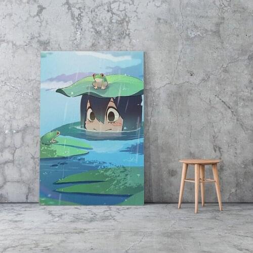 My Hero Academia Froppy Tsuyu Asui anime Wooden Frame Canvas poster Painting wall Art decor Study Home Framed Decoration Prints
