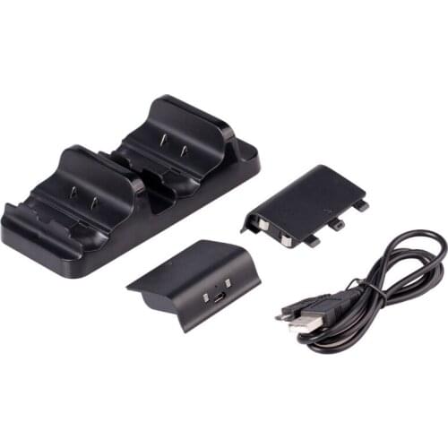 Wireless Controller Game Pad Dual Controller Charging Dock Station Charger Stand Battery Charger Set for Xbox One