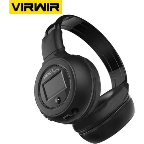 VIRWIR Wireless Headphones fm Radio Over Ear Bluetooth Stereo Earphone Headset for Computer Phone Support SD Audio Card AUX