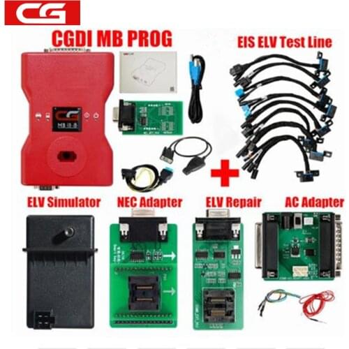 CGDI Prog MB for Benz Car Key Add Fastest for Benz Key Programmer Support All Key Lost with ELV/NEC Adapter Free ELV Simulator