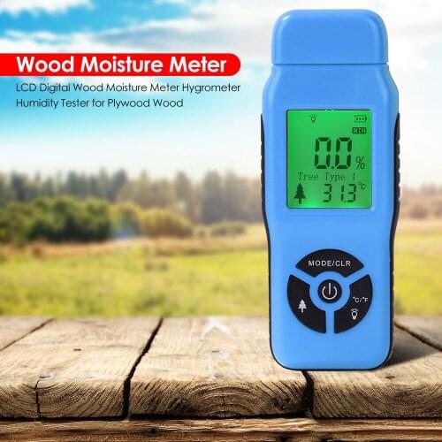 LCD Inductive Wood Timber Moisture Meter Hygrometer Digital Electrical Tester Measuring Tool 0-99.9% Density Electromanetic
