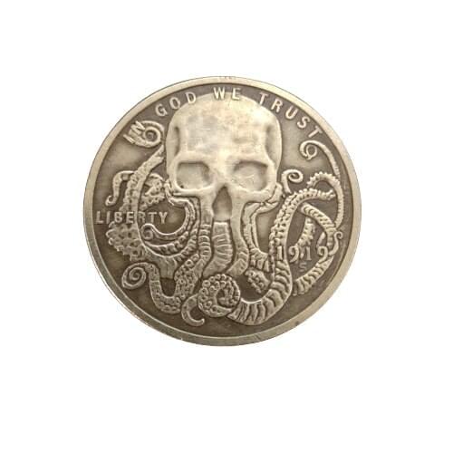 Hobo USA Morgan Dollar skull zombie skeleton Silver Plated Copy Coins