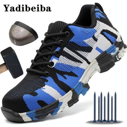 Anti-smashing Puncture-Proof Safety Shoes Men Women Steel Toe Air Work Sneakers Indestructible Ryder Shoes Fashion Mens Boots