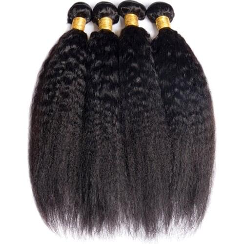 Kinky Straight Bundles Maxine 30 inch Human Hair Bundles Deal Brazilian Hair weave Bundles Sew in Human Hair Extensions