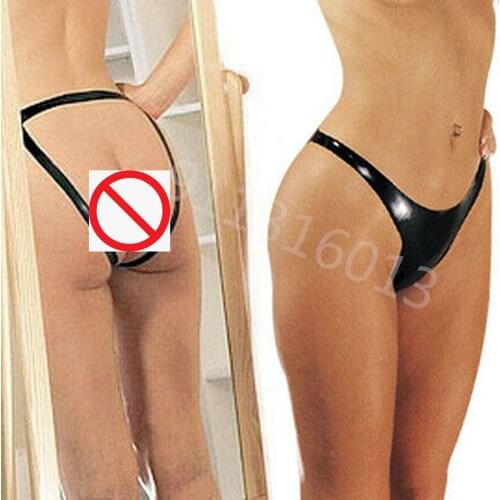 LATEX OPEN BACK PANTY RUBBER THONG GSTRING KNICKERS