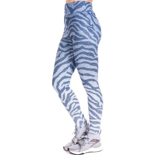 Zebra imitate Jeans Print Legging Push Up Fashion Pants High Waist Workout Jogging For Women Athleisure Leggings