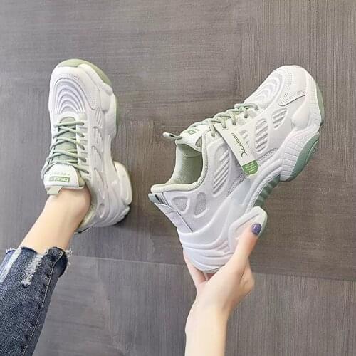 Summer new breathable daddy shoes female white shoes mesh running sports womens shoes