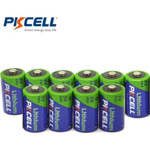 10PCS*PKCELL CR2 15270 CR15H270 3V 850mAh Lithium Cylindrical Li-MnO2 Battery For Cameras