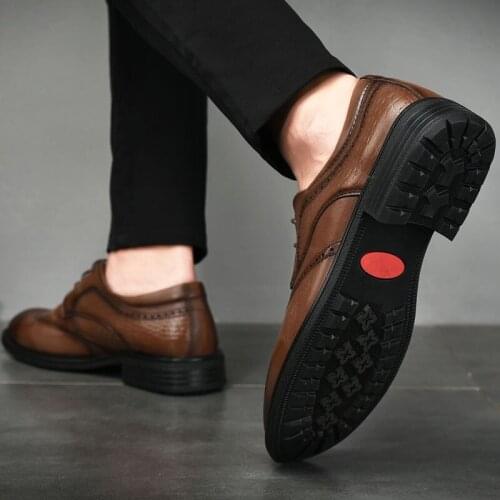 New Men Comfy Slip-on Dress Shoes Formal Business Lace-up Full Grain Leather Minimalist Shoes for Men Moccasins Loafers Loafers