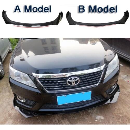 New design Shine Black Universal 3Pieces Car Front Lip Chin Bumper Splitter Fins Body For BMW Benz Audi Toyota KIA Ford Honda