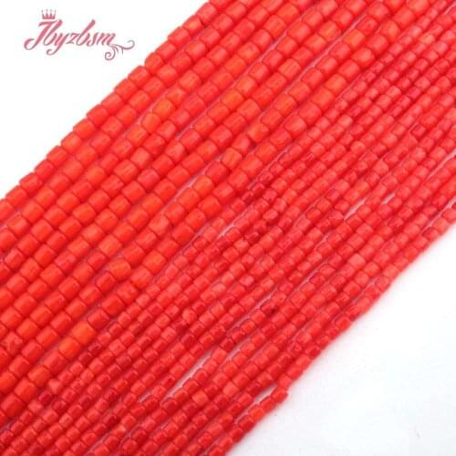 2mm,3mm Smooth Column Orange Coral Beads Natural Stone Beads For DIY Necklace Bracelets Earring Jewelry Making 15" Free Shipping