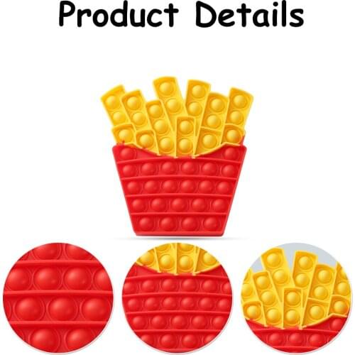 Cartoon French Fries Push Bubble Fidget Sensory Toy Autism Special Needs Fidget Squeeze Anti-stress Stress Reliever Toys for Kid