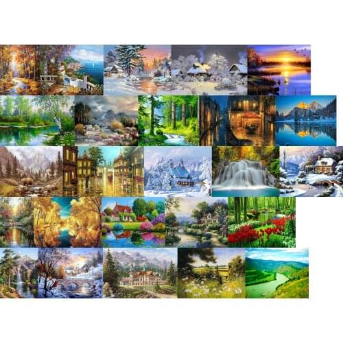 Landscape Igloo Tree Bird cross stitch kit people 18ct 14ct 11ct count print canvas stitches embroidery DIY handmade needlework