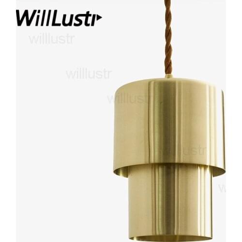 Brass pendant light modern suspension lamp dinning hall restaurant hotel nordic minimalist design bare brass lighting fixture