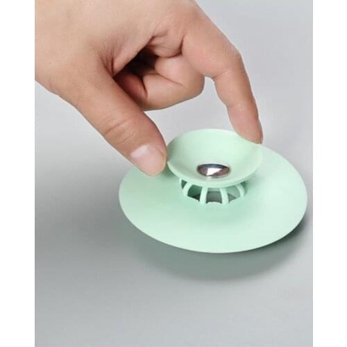 Sink Drain Stopper Silicone Strainer Shower Bathtub Floor Water Stopper Rubber Kitchen Bathroom Deodorant Plug Hair Pickups Home