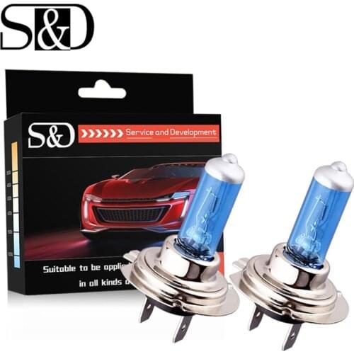 S&D H7 100W 12V Headlight Bulbs Halogen Xenon Filled Super Bright White -Car Fog Light Driving Lamp DRL Day Running Light Source