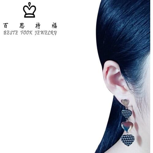 Love Stainless Steel Earring Drop Dangle Earrings Exaggerated Stainless Jewelry Long TISCO Steel From Beste Fook