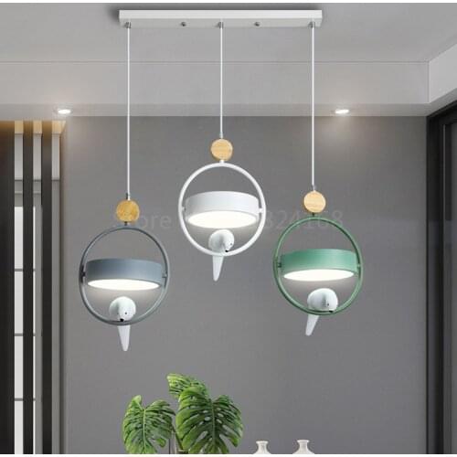 Nordic restaurant chandelier modern minimalist single head bird adjustable bar LED lamp counter kitchen lamp