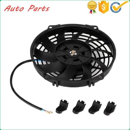 Universal Cooling Fan 24V 9in Car Curved Blade Air Conditioner Condenser Electric Cooling Fan for Car Truck Eengineering Van ABS
