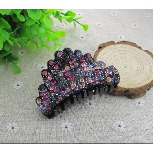 Fashion Design Fan-shaped Full Rhinestone Hair Claws Wedding Hair Accessories For Momen Large Luxury Hair Jewelry