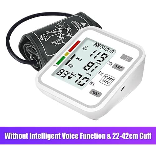 Upper Arm Blood Pressure Monitor with Large Cuff LCD Intelligent Voice Smart Blood Pressure Device to Detect Irregular Heartbeat