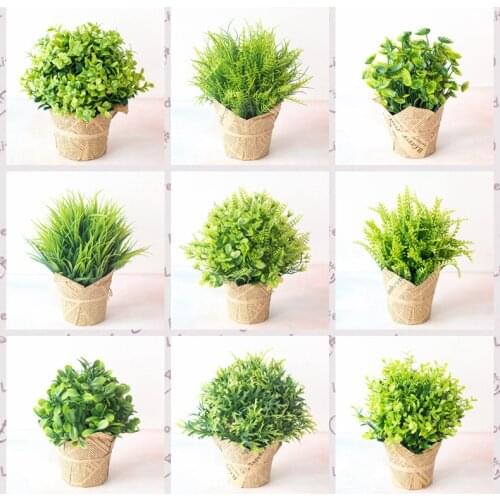Green Artificial Plants Potted Bonsai Home Garden Wedding Party Decoration Ornaments Fake Plants