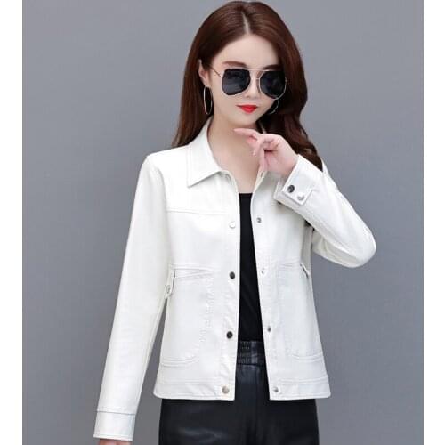 Large Size 4XL PU Leather Clothing Women New 2021 Motorcycle Leather Jacket Women Short Slim Spring Autumn Coat Female Jackets