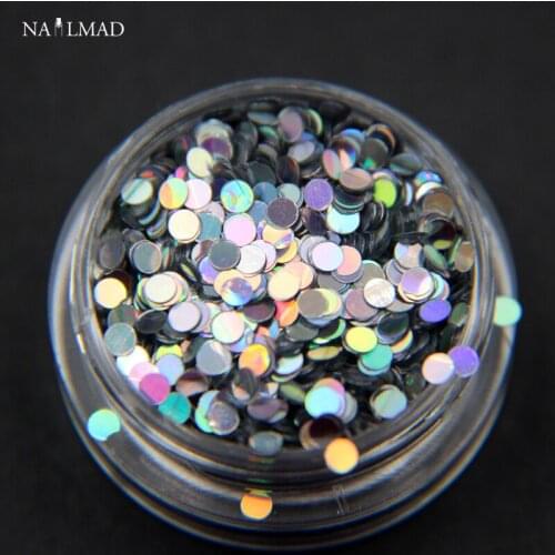 1 box 1mm Laser Nail Sequin Sparkles Shiny Nail Paillettes Hologram Nail Art Glitter Sheets Manicure Tips DIY Nail Tool 3ml