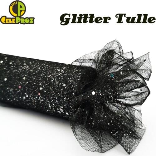 15cm 25Yards Glitter Tulle Roll Sparkly Glitter Sequin Tulle Mesh DIY Party Crafts Tutu Skirt Wedding Birthday Party Supplies