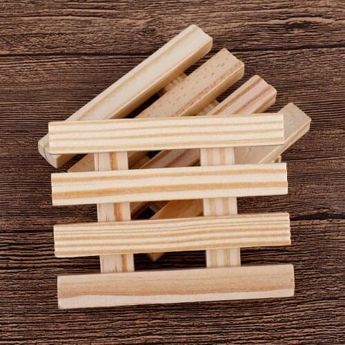 2pc Non slip soap Wooden Soap Dish Portable Bamboo wooden storage rack Shower Case Holder Container Storage Box