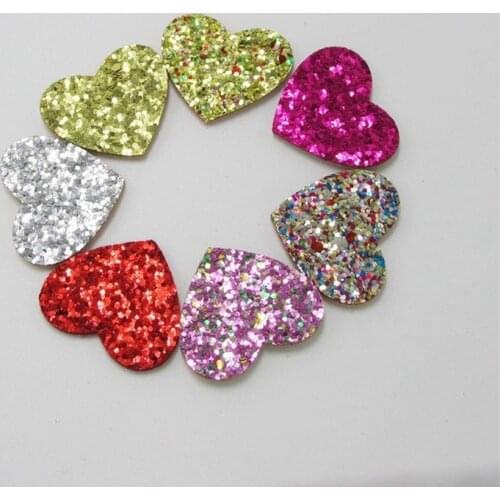20pcs Heart Padded Appliques For DIY Baby BB Hair Clip Headwear Decor Accessories